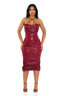 Siren Ruched Midi (Wine)