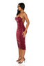 Siren Ruched Midi (Wine)
