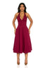 Sophia Halter Midi Dress (Wine)