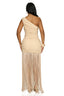 Twisted Vine One-Shoulder Braided Fringe Maxi (Cream)