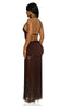 Cocoa Cascade Fringe Maxi Dress