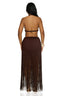 Cocoa Cascade Fringe Maxi Dress