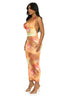 Golden Hibiscus Backless Maxi Dress
