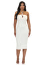 Coastal Charm Beaded Halter Midi Dress