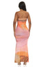 Sunset Drift Strapless Mesh Maxi Dress