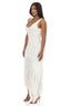Sway Asymmetric Fringe Knit Dress (Ivory)