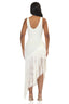 Sway Asymmetric Fringe Knit Dress (Ivory)
