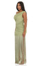 Twisted Vine One-Shoulder Braided Fringe Maxi (Sage)