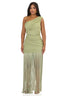 Twisted Vine One-Shoulder Braided Fringe Maxi (Sage)