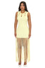 Sunray Fringe Knit Tank Maxi Dress