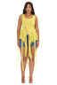 Lace Cascade Asymmetric Hem Knit Top (Yellow)