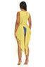 Lace Cascade Asymmetric Hem Knit Top (Yellow)