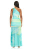 Seaglass One-Shoulder Cutout Mesh Maxi