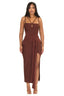 Cocoa Wrap Bandage Maxi Dress (Brown)