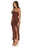 Cocoa Wrap Bandage Maxi Dress (Brown)