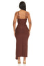 Cocoa Wrap Bandage Maxi Dress (Brown)