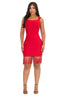 Bombshell Fringe Bandage Dress (Red)