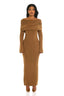 Her Moment Off Shoulder Knit Maxi Dress (Mocha)