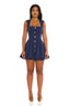 Palais Structured Pleated Mini Dress (Navy)- Preorder Ships 10/20