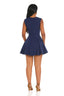 Palais Structured Pleated Mini Dress (Navy)- Preorder Ships 10/20