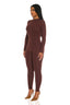 Sculpt Long Sleeve Jumpsuit (Brown)