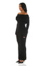 Her Moment Off Shoulder Knit Maxi Dress (Black)