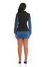 Duality Blazer Skirt Set (Denim/Black)