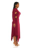 Allure Cutout Midi Dress (Wine)