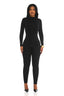 Sculpt Long Sleeve Jumpsuit (Black)