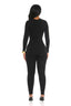 Sculpt Long Sleeve Jumpsuit (Black)
