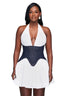 Denim Corset Halter Baby Doll Dress