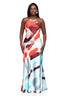 Brushstroke Halter Maxi Dress