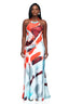 Brushstroke Halter Maxi Dress