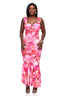 Floral Mesh Mermaid Maxi Dress