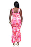 Floral Mesh Mermaid Maxi Dress
