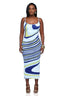 Retro Wave Knit Midi Dress