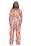 Solona Abstract Kimono Pant Set (Rust)- FINAL SALE