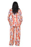 Solona Abstract Kimono Pant Set (Rust)- FINAL SALE