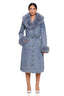 Snowfall Denim Faux Fur Trim Coat