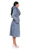 Snowfall Denim Faux Fur Trim Coat